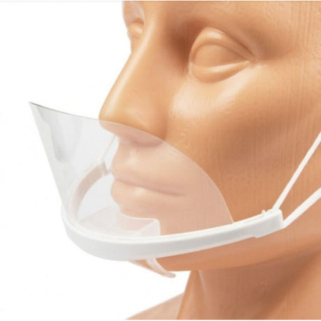 Transparent reusable makeup protective mask with elastic holding bands
