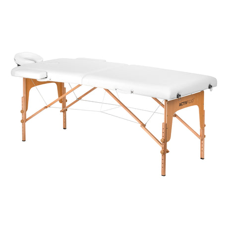 WOODEN FOLDING MASSAGE TABLE COMFORT ACTIV FIZJO LUX 2-SECTIONS 190X70 WHITE - BVShop