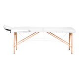 WOODEN FOLDING MASSAGE TABLE COMFORT ACTIV FIZJO LUX 2-SECTIONS 190X70 WHITE - BVShop